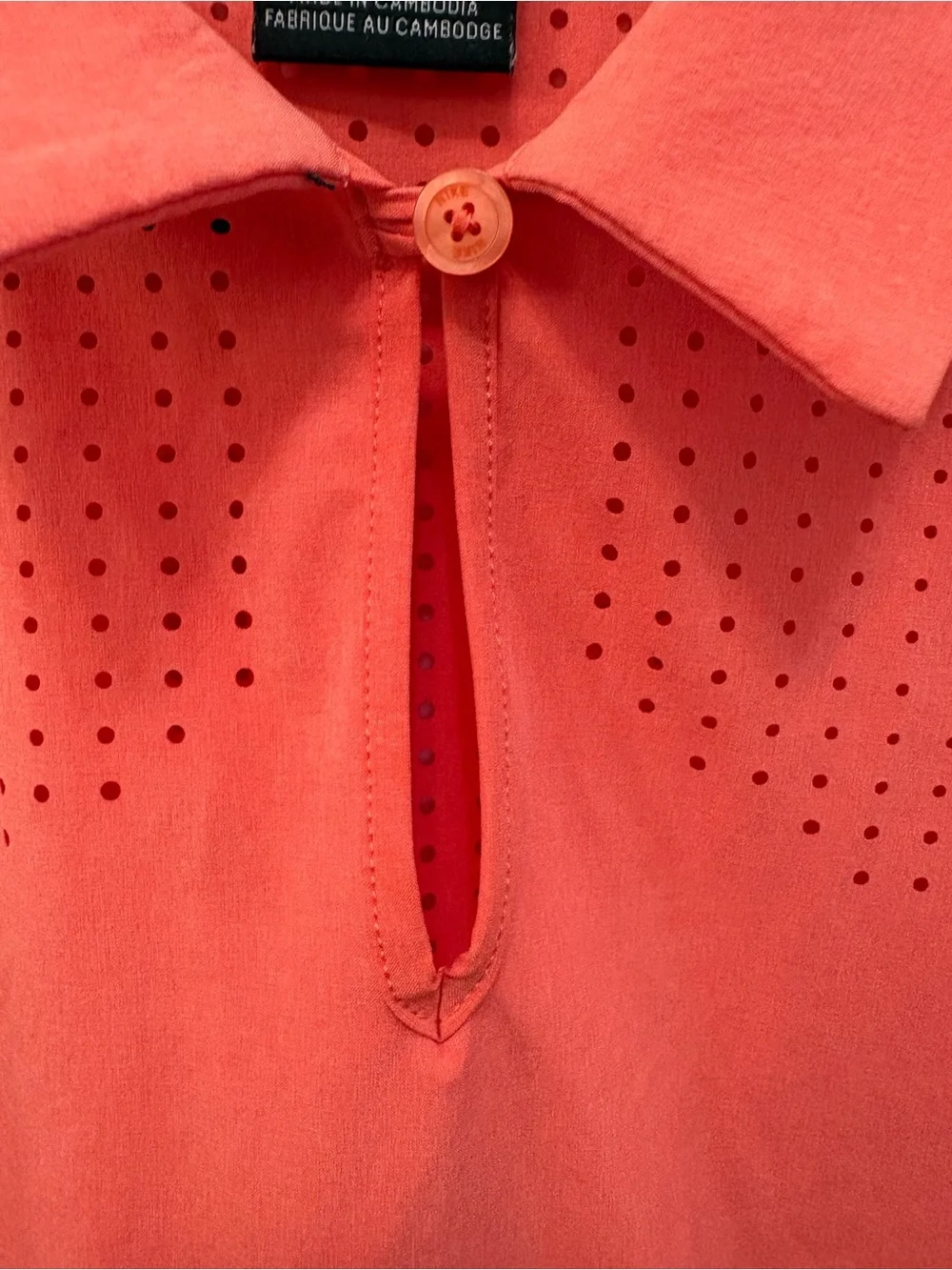 Nike Dri-Fit Flex Ace Sleeveless Golf Polo. Size Large. Coral color